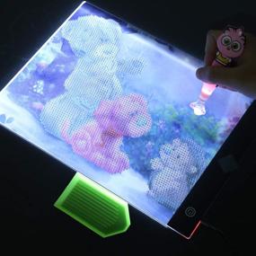 img 2 attached to 🎁 A4 LED Light Pad для бриллиантовой живописи: супер яркая USB-питаемая светодиодная панель с отстегивающимся стендом, черно-прозрачным клипом и сумкой - идеальный подарок на Рождество!