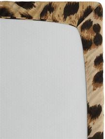 img 1 attached to 🐆 Luxurious Ambesonne Leopard Print Fitted Sheet: Queen Size, Elegant Panther Design in Soft Brown Beige Fabric, All-Round Elastic Pocket Bedding