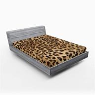 🐆 luxurious ambesonne leopard print fitted sheet: queen size, elegant panther design in soft brown beige fabric, all-round elastic pocket bedding logo