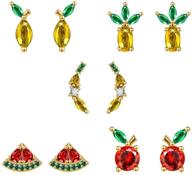 aoedej earrings tropical pineapple christmas logo