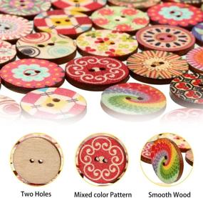 img 3 attached to 🌼 200 Pieces Vintage Wooden Buttons Flower Mixed Color 2 Holes Round Decorative Painted Wood Buttons for DIY Sewing, Crafts, Room Decorations, Gifts - 20mm Size