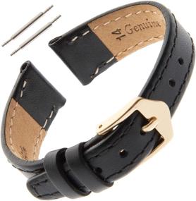 img 3 attached to 🔍 Gilden Ladies 8-14mm Stitched Calfskin Flat Black Watch Band FS60" - "Optimized Search: Gilden Ladies 8-14mm Flat Black Stitched Calfskin Watch Band FS60