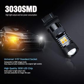 img 2 attached to 🔦 ANTLINE Extremely Bright 3157 3057 3155 3457 4157 4057 Switchback LED Bulbs: White/Yellow 3030 Chipsets with Projector - Pack of 2: Turn Signal Lights