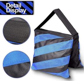 img 2 attached to 👜 EMART Heavy-Duty Sandbag Weight Bag Saddlebag (Black & Blue, 4 Pack) - Ideal for Photo & Video Studios, Light Stands, Boom Arms, Tripods, Outdoor Patios, Sports Events, and Live Productions.