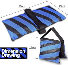 img 3 attached to 👜 EMART Heavy-Duty Sandbag Weight Bag Saddlebag (Black & Blue, 4 Pack) - Ideal for Photo & Video Studios, Light Stands, Boom Arms, Tripods, Outdoor Patios, Sports Events, and Live Productions.