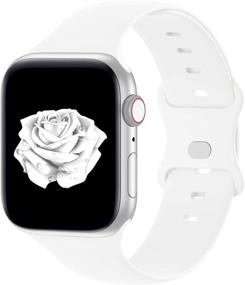 img 4 attached to 📱 Мягкий силиконовый спортивный ремешок Bandiction для Apple Watch SE/Series 6/5/4/3/2/1 - Совместим с ремешками Series 3 38мм и Series 5 40мм iWatch - Спортивное издание, 38/40MM