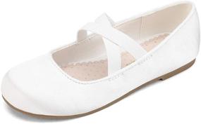 img 4 attached to DREAM PAIRS Angie 2 Girls' Shoes: Ballerina Flats with Cross Strap