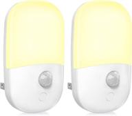 🔌 maz-tek plug in motion sensor dimmable night light: soft warm white led nightlight with adjustable brightness, ideal for bedroom, bathroom, kitchen, hallway, stairs - 2 pack логотип