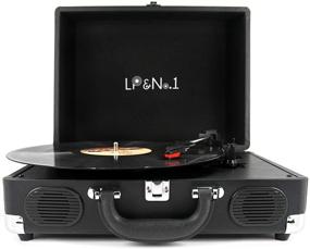 img 4 attached to 🎵 LP & No.1 Portable Suitcase Turntable with Stereo Speaker - 3 Speed Belt-Drive Vinyl Record Player in Black