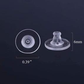 img 1 attached to 300-Piece Clear Silicone Earring Backs with Pad - Rubber Earring Back Replacement - Soft Jewelry Findings