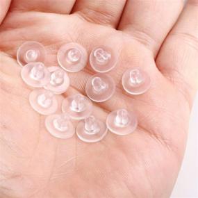 img 3 attached to 300-Piece Clear Silicone Earring Backs with Pad - Rubber Earring Back Replacement - Soft Jewelry Findings