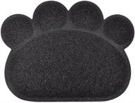 🐾 dm paw-shaped cat litter box mat: control kitty scatter with a rug, size: 15.75x11.75 inches logo