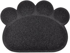 img 1 attached to 🐾 DM Paw-Shaped Cat Litter Box Mat: Control Kitty Scatter with a Rug, Size: 15.75x11.75 Inches