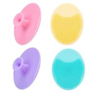 🧼 4 pack silicone face scrubber - gentle facial cleansing brush for exfoliation, blackhead removal, acne treatment, pore cleansing, and cradle cap care - deep cleaning skin care tool logo