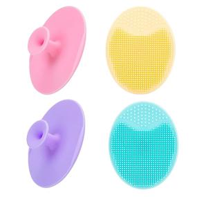 img 4 attached to 🧼 4 Pack Silicone Face Scrubber - Gentle Facial Cleansing Brush for Exfoliation, Blackhead Removal, Acne Treatment, Pore Cleansing, and Cradle Cap Care - Deep Cleaning Skin Care Tool