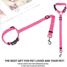 img 1 attached to 2 Pack Adjustable Nylon Fabric Dog Seat Belts for Safe and Secure Travel in Vehicles