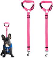 2 pack adjustable nylon fabric dog seat belts for safe and secure travel in vehicles logo
