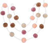 🎀 zoe frances designs pom pom and felt ball garland for nursery decor - perfect for baby shower, birthday, and christmas celebration in blush pink, mauve, and mustard gold - boho bedroom accessories for girls logo
