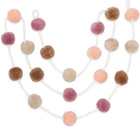 img 4 attached to 🎀 Zoe Frances Designs Pom Pom and Felt Ball Garland for Nursery Decor - Perfect for Baby Shower, Birthday, and Christmas Celebration in Blush Pink, Mauve, and Mustard Gold - Boho Bedroom Accessories for Girls