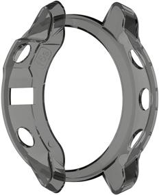 img 1 attached to Enhance and Protect Your Garmin Fenix 5 🔒 Plus with Colorful Silicone Bumper Sleeve Shell - Black