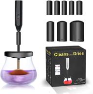 time-saving and easy-to-use makeup brush cleaner and dryer machine - cleans and dries within one minute! features 8 rubber tube sleeves for electric cosmetic brushes logo