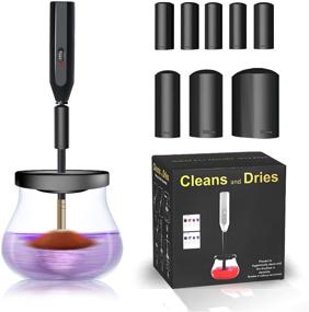 img 4 attached to Time-Saving and Easy-to-Use Makeup Brush Cleaner and Dryer Machine - Cleans and Dries within One Minute! Features 8 Rubber Tube Sleeves for Electric Cosmetic Brushes