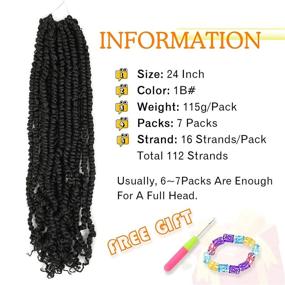 img 2 attached to 🔥 Pre Twisted Passion Twist Hair 24 inch 7Packs - Bohemian Braids for Passion Twist, Pre Looped & Synthetic Extensions