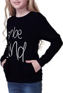 🌸 floral printed round neck pullover tops for timeshow girls - long sleeve sweatshirts logo