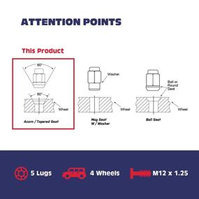 img 2 attached to 🔧 Колпачки на колесные болты KSP черные 12 ммх1.25 - Идеально подходят для автомобилей 350Z, 370Z, G35, G37 - Шестигранное хромированное коническое сиденье - В комплекте 1 ключ для колесных болтов с 5 отверстиями.