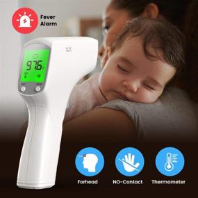 img 1 attached to 🌡️ Instant Infrared Forehead Thermometer: Non Contact 1s Fast Reading with Fever Alarm, LCD Display, Memory Scanner for Adults & Babies