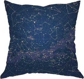 img 4 attached to 🌌 Moslion Star Map Throw Pillow Cover - City Light Constellation in Night Sky - Cotton Linen Decorative Pillow Case 18 x 18 Inch - Standard Square Cushion Cover for Sofa, Bedroom - Ideal for Men and Women