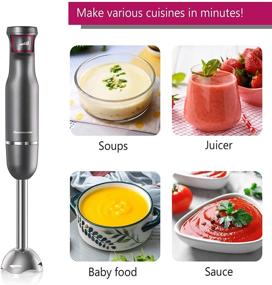 img 2 attached to 🔪 Homeleader 500W Hand Blender: Powerful Immersion Blender Handheld with Smart Pressure Speed Control - Ideal for Smoothies, Baby Food & Soup, Gray