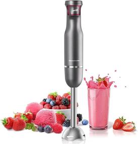 img 4 attached to 🔪 Homeleader 500W Hand Blender: Powerful Immersion Blender Handheld with Smart Pressure Speed Control - Ideal for Smoothies, Baby Food & Soup, Gray