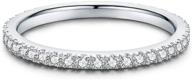 raneecoco 2mm 18k white gold plated 925 sterling 💍 silver cz eternity band wedding stackable rings for women, size 3-14 logo