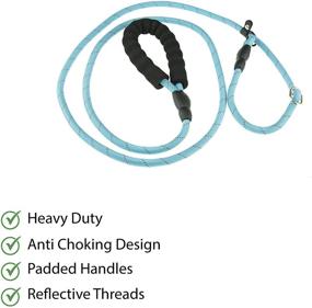 img 2 attached to 🐾 Premium 6.5 FT Heavy Duty Anti-Choking Dog Rope Leash: Reflective Threads, Padded Anti-Slip Handle for Large Dogs - Ideal for Walking, Running & Pet Training