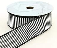 🖤 craig bachman imports black and white 1.5-inch x 10-yard wired horizontal stripe ribbon logo