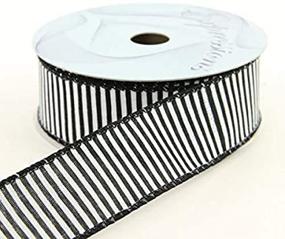 img 4 attached to 🖤 Craig Bachman Imports Black and White 1.5-inch x 10-yard Wired Horizontal Stripe Ribbon