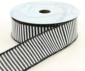 img 3 attached to 🖤 Craig Bachman Imports Black and White 1.5-inch x 10-yard Wired Horizontal Stripe Ribbon