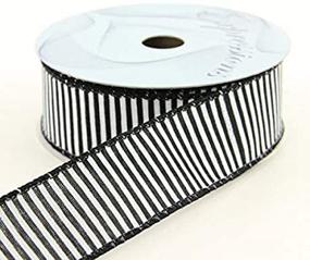 img 2 attached to 🖤 Craig Bachman Imports Black and White 1.5-inch x 10-yard Wired Horizontal Stripe Ribbon