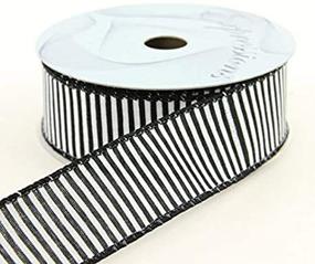 img 1 attached to 🖤 Craig Bachman Imports Black and White 1.5-inch x 10-yard Wired Horizontal Stripe Ribbon