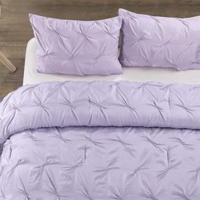 img 3 attached to 🛏️ Heritage Club Ultra Soft Sierra Comforter Set - Hypoallergenic, Twin XL, Purple - All Season Breathable Bedding for Kids and Teens - 2 Piece Solid Pintuck Design - Alternative Microfiber for Boys and Girls