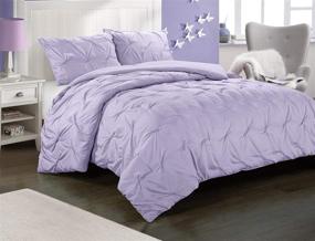 img 4 attached to 🛏️ Heritage Club Ultra Soft Sierra Comforter Set - Hypoallergenic, Twin XL, Purple - All Season Breathable Bedding for Kids and Teens - 2 Piece Solid Pintuck Design - Alternative Microfiber for Boys and Girls