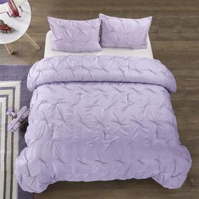 img 2 attached to 🛏️ Heritage Club Ultra Soft Sierra Comforter Set - Hypoallergenic, Twin XL, Purple - All Season Breathable Bedding for Kids and Teens - 2 Piece Solid Pintuck Design - Alternative Microfiber for Boys and Girls