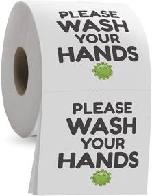 img 4 attached to 🚽 Toilet Paper - 200 Sheets, 3-Ply Bathroom Tissue with Funny 'Please Wash Your Hands' Design - Useful Gag Tissue Roll