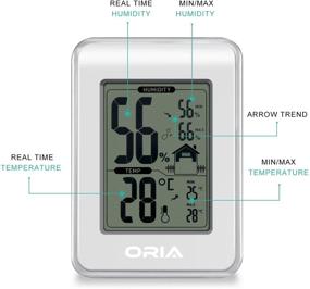 img 2 attached to ORIA Digital Hygrometer Thermometer, Indoor Temperature Humidity Monitor, Humidity Gauge Meter with LCD Screen, Min and Max Records, for Home, Office, Room, White