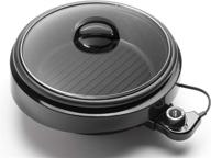 🍳 aroma housewares asp-137b grillet 3qt. 3-in-1 electric indoor grill: portable, dishwasher safe, 10 in. nonstick pan, tempered glass lid, black логотип