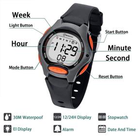 img 1 attached to Children's Multi-Functional Wristwatches for Boys and Girls - 50M (5ATM) Waterproof Kids' Digital Watches