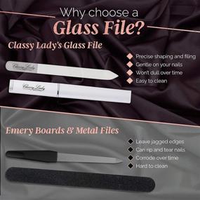 img 2 attached to 💅 Стеклянные пилочки ClassyLady Crystal Nail File - Превосходный инструмент для ухода за натуральными ногтями с защитным кейсом