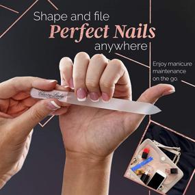 img 3 attached to 💅 Стеклянные пилочки ClassyLady Crystal Nail File - Превосходный инструмент для ухода за натуральными ногтями с защитным кейсом