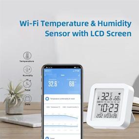 img 2 attached to 🌡️ Smart WiFi Temperature and Humidity Sensor Indoor Hygrometer Thermometer with LCD Display Monitor - Compatible with Alexa and Google Assistant